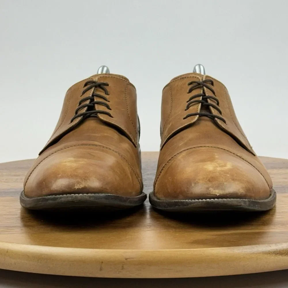 Mens Cole Haan Benton II Cap Toe Ox British Brown Leather‎ Oxfords Shoes Size 10